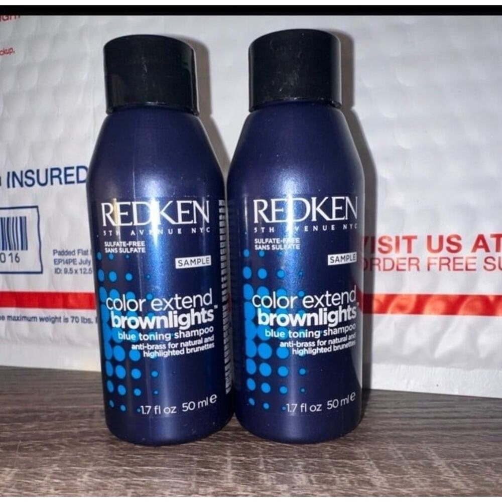 Redken Color Extend Brownlights Blue Toning Shampoo hair Travel Size Set of 2